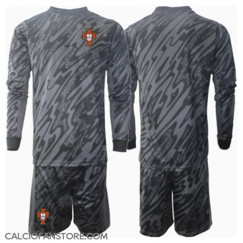 Maglia Calcio Portogallo Portiere Seconda Divisa Bambino Europei 2024 Manica Lunga (+ pantaloncini)
